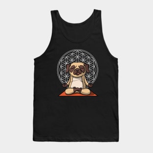 Dog Pug Yoga Lover Flower Of Life Pet Tank Top